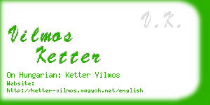 vilmos ketter business card